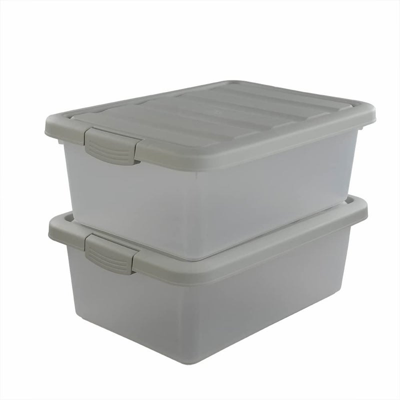 Ucake 14 Quart Plastic Storage Box, Clear Storage Bin with Lid, 2 Packs - Image 2